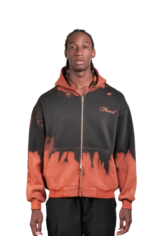 Ember Orange Oversized Zipper Hood